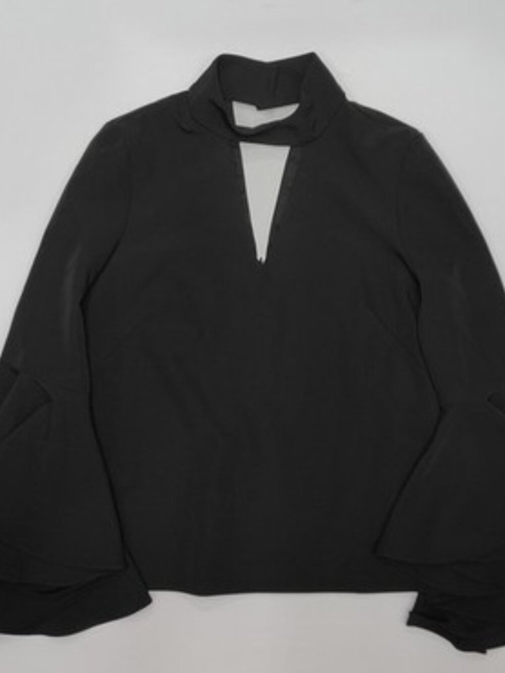 MILLY Women's Black Bell Sleeve Blouse Size 8